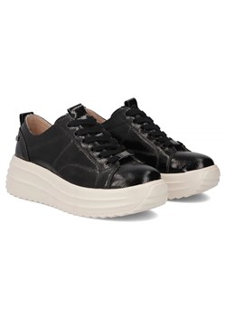 Skórzane sneakersy damskie na platformie czarne Filippo DP6795/25 ze sklepu ulubioneobuwie w kategorii Buty sportowe damskie - zdjęcie 185897500