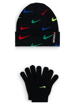 Zestaw dla dużych dzieci Nike Swoosh Repeat Beanie and Gloves Set - Czerń ze sklepu Nike poland w kategorii Czapki dziecięce - zdjęcie 185898932