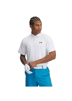 Męska koszulka do golfa Under Armour UA T2G Pique Polo - biała ze sklepu Sportstylestory.com w kategorii T-shirty męskie - zdjęcie 185900091