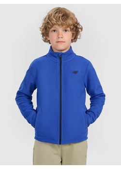 Chłopięcy polar ze stójką 4F 4FJWAW25TFLEM413 - niebieski ze sklepu Sportstylestory.com w kategorii Bluzy chłopięce - zdjęcie 185900140