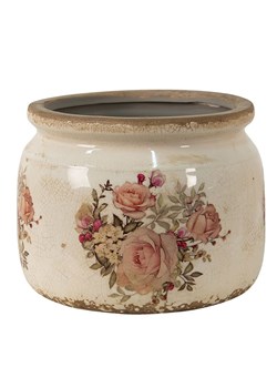 Clayre &amp; Eef Doniczka w kolorze beżowym - wys. 15 x Ø 20 cm ze sklepu Limango Polska w kategorii Doniczki i osłonki - zdjęcie 185904452