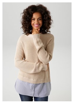 Aniston Sweter w kolorze beżowym ze sklepu Limango Polska w kategorii Swetry damskie - zdjęcie 185905554