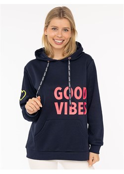 Zwillingsherz Bluza &quot;Good Vibes 2.0&quot; w kolorze granatowym ze sklepu Limango Polska w kategorii Bluzy damskie - zdjęcie 185905743
