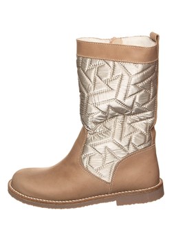 kmins Skórzane kozaki zimowe w kolorze złoto-beżowym ze sklepu Limango Polska w kategorii Buty zimowe dziecięce - zdjęcie 185907722