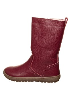kmins Skórzane kozaki zimowe w kolorze ciemnoczerwonym ze sklepu Limango Polska w kategorii Buty zimowe dziecięce - zdjęcie 185907761