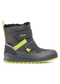 Śniegowce Clarks Jumper Jump K 261535787 Szary ze sklepu eobuwie.pl w kategorii Buty zimowe dziecięce - zdjęcie 185908961