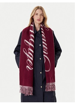 Szalik Tommy Hilfiger Script Logo AW0AW17786 Bordowy ze sklepu eobuwie.pl w kategorii Szaliki i chusty damskie - zdjęcie 185909072