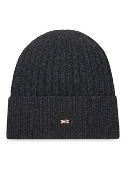Czapka Tommy Hilfiger Th Cable Enamel Flag AW0AW17776 Czarny ze sklepu eobuwie.pl w kategorii Czapki zimowe damskie - zdjęcie 185909324