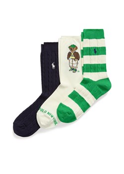 Zestaw 3 par wysokich skarpet damskich Polo Ralph Lauren 455982947001 Kolorowy ze sklepu eobuwie.pl w kategorii Skarpetki damskie - zdjęcie 185909434