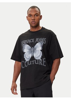 Versace Jeans Couture T-Shirt 79GAHP06 CJ01P Czarny Regular Fit ze sklepu MODIVO w kategorii T-shirty męskie - zdjęcie 185913754