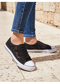Damskie trampki Calista Nero z koronką, oddychające – kolekcja Lato/Wiosna ze sklepu royalfashion.pl w kategorii Trampki damskie - zdjęcie 185923200