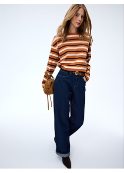 Mohito - Longsleeve basic w paski - beżowy ze sklepu Mohito w kategorii Paski damskie - zdjęcie 185925011