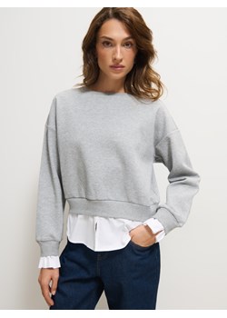 Mohito - Bluza ze wstawką koszulową - szary ze sklepu Mohito w kategorii Bluzy damskie - zdjęcie 185925371