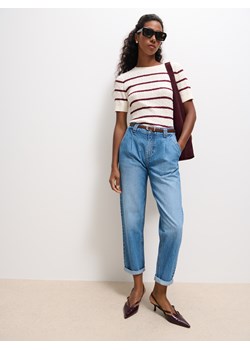 Mohito - Jeansy chino slim z paskiem - niebieski - id: 440CZ-50J - marki Mohito - 185926300 Mohito - Jeansy chino slim z paskiem - niebieski ze sklepu Mohito w kategorii Jeansy damskie - zdjęcie 185926300