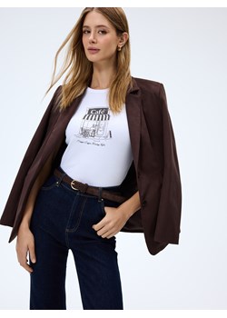 Mohito - T-shirt z nadrukiem - biały ze sklepu Mohito w kategorii Bluzki damskie - zdjęcie 185927622