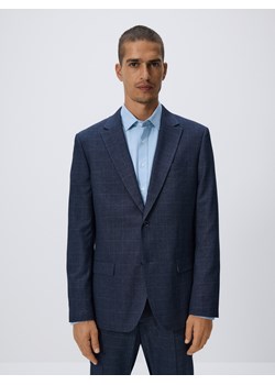Reserved - Marynarka slim fit z domieszką wiskozy - granatowy ze sklepu Reserved w kategorii Marynarki męskie - zdjęcie 185928181
