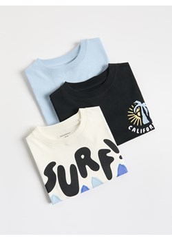 Reserved - Bawełniany t-shirt 3 pack - biały ze sklepu Reserved w kategorii T-shirty chłopięce - zdjęcie 185929071