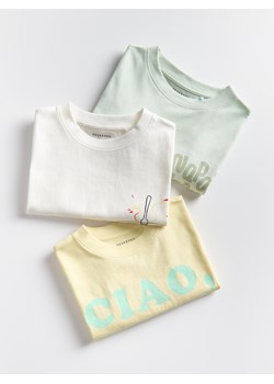 Reserved - Bawełniany t-shirt 3 pack - jasnozielony ze sklepu Reserved w kategorii T-shirty chłopięce - zdjęcie 185929313