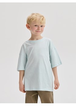 Reserved - Bawełniany t-shirt oversize - jasnozielony ze sklepu Reserved w kategorii T-shirty chłopięce - zdjęcie 185930232