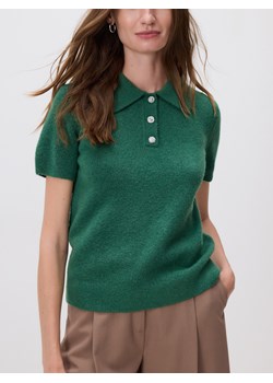 Reserved - Sweter z kołnierzykiem polo - morski ze sklepu Reserved w kategorii Swetry damskie - zdjęcie 185930384