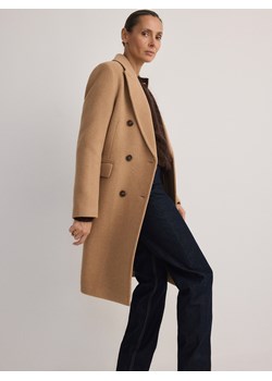 Reserved - Płaszcz z wełną - beżowy ze sklepu Reserved w kategorii Płaszcze damskie - zdjęcie 185930492