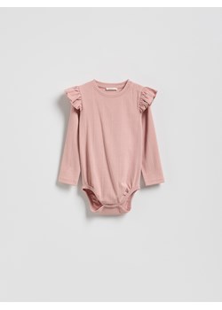 Reserved - Bawełniane body z falbanką - różowy ze sklepu Reserved w kategorii Odzież dla niemowląt - zdjęcie 185931530