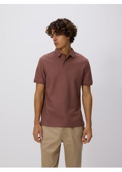 Reserved - Strukturalne polo regular fit - bordowy ze sklepu Reserved w kategorii T-shirty męskie - zdjęcie 185933163