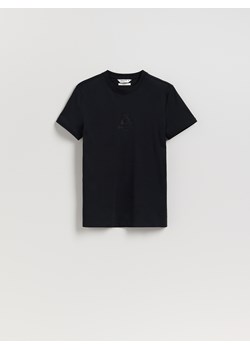 Reserved - Bawełniany t-shirt slim fit - czarny ze sklepu Reserved w kategorii T-shirty męskie - zdjęcie 185933244