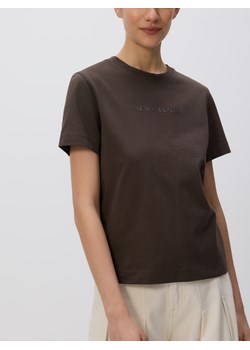 Reserved - Bawełniany t-shirt z nadrukiem - brązowy ze sklepu Reserved w kategorii Bluzki damskie - zdjęcie 185935080