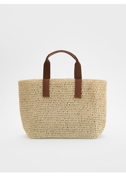 Reserved - Pleciona torebka shopper - kremowy ze sklepu Reserved w kategorii Torby Shopper bag - zdjęcie 185935753
