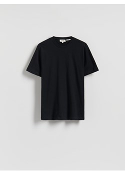 Reserved - T-shirt regular fit z lnem - czarny ze sklepu Reserved w kategorii T-shirty męskie - zdjęcie 185935773