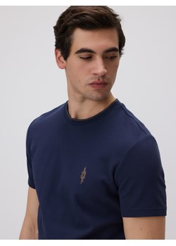 Reserved - Bawełniany t-shirt slim fit - granatowy ze sklepu Reserved w kategorii T-shirty męskie - zdjęcie 185937742