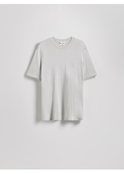 Reserved - T-shirt regular z lnem - jasnoszary ze sklepu Reserved w kategorii T-shirty męskie - zdjęcie 185938021