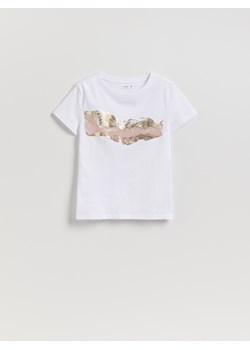 Reserved - T-shirt z nadrukiem - biały ze sklepu Reserved w kategorii Bluzki damskie - zdjęcie 185938240