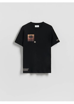 Reserved - T-shirt regular z nadrukiem - czarny ze sklepu Reserved w kategorii T-shirty męskie - zdjęcie 185938894