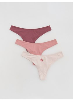 Reserved - Majtki typu stringi 3 pack - brudny róż ze sklepu Reserved w kategorii Majtki damskie - zdjęcie 185939951