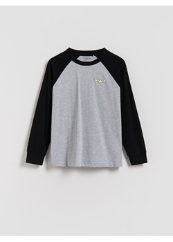Reserved - Bawełniany longsleeve - czarny ze sklepu Reserved w kategorii T-shirty chłopięce - zdjęcie 185940514