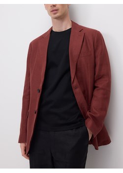 Reserved - Lniana marynarka slim fit - miedziany ze sklepu Reserved w kategorii Marynarki męskie - zdjęcie 185943551