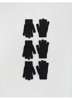 Reserved - Klasyczne rękawiczki 3 pack - czarny ze sklepu Reserved w kategorii Rękawiczki dziecięce - zdjęcie 185944950