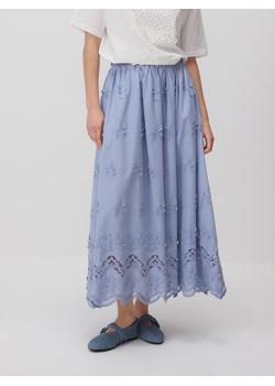 Reserved - Spódnica maxi z haftowanymi kwiatami - jasnoniebieski ze sklepu Reserved w kategorii Spódnice - zdjęcie 185945821