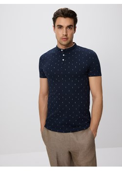 Reserved - Koszulka polo regular z bawełny - granatowy ze sklepu Reserved w kategorii T-shirty męskie - zdjęcie 185946202