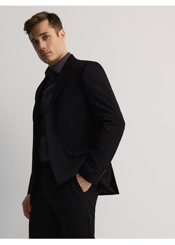 Reserved - Marynarka slim fit z dodatkiem wiskozy - czarny - id: 8680N-99X - marki Reserved - 185946690 Reserved - Marynarka slim fit z dodatkiem wiskozy - czarny ze sklepu Reserved w kategorii Marynarki męskie - zdjęcie 185946690