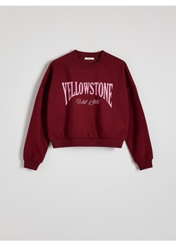 Reserved - Bluza oversize z nadrukiem - bordowy - id: VG104-83X - marki Reserved - 185949351 Reserved - Bluza oversize z nadrukiem - bordowy ze sklepu Reserved w kategorii Bluzy damskie - zdjęcie 185949351
