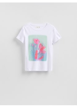 Reserved - T-shirt z nadrukiem - biały ze sklepu Reserved w kategorii Bluzki damskie - zdjęcie 185949664