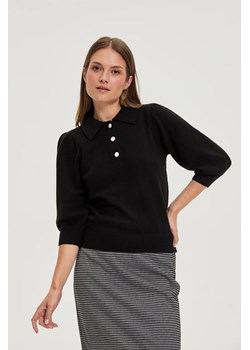 Sweter z kołnierzykiem czarny ze sklepu Moodo.pl w kategorii Swetry damskie - zdjęcie 185952110