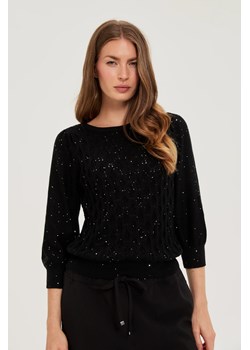 Sweter z cekinami czarny ze sklepu Moodo.pl w kategorii Swetry damskie - zdjęcie 185952112