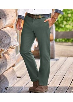 Elastyczne spodnie chino w ciemnozielonym kolorze ze sklepu Atlas For Men w kategorii Spodnie męskie - zdjęcie 185952331