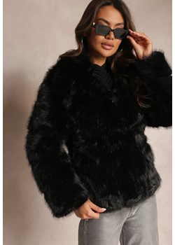 Czarna Kurtka z Futerkiem i Kapturem Haiattas - id: KTH2386-38-BLACK - marki Renee - 185953033 Czarna Kurtka z Futerkiem i Kapturem Haiattas ze sklepu renee.pl w kategorii Kurtki damskie - zdjęcie 185953033