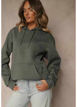 Zielona Bluza z Kapturem Ozdobiona Ściągaczami Invila ze sklepu renee.pl w kategorii Bluzy damskie - zdjęcie 185953984