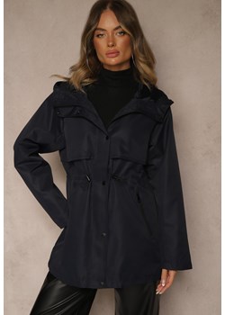 Granatowa Kurtka Parka o Klasycznym Kroju z Kapturem Cenelle ze sklepu renee.pl w kategorii Kurtki damskie - zdjęcie 185954183